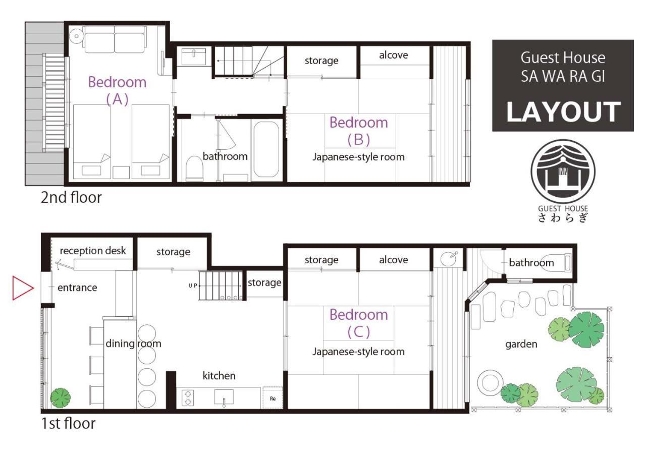 Guest House Sawaragi Киото Экстерьер фото